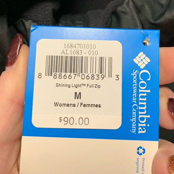 COLUMBIA Shining Light Full Zip, MEDIUM, Paid $90 - Picture 3 of 4